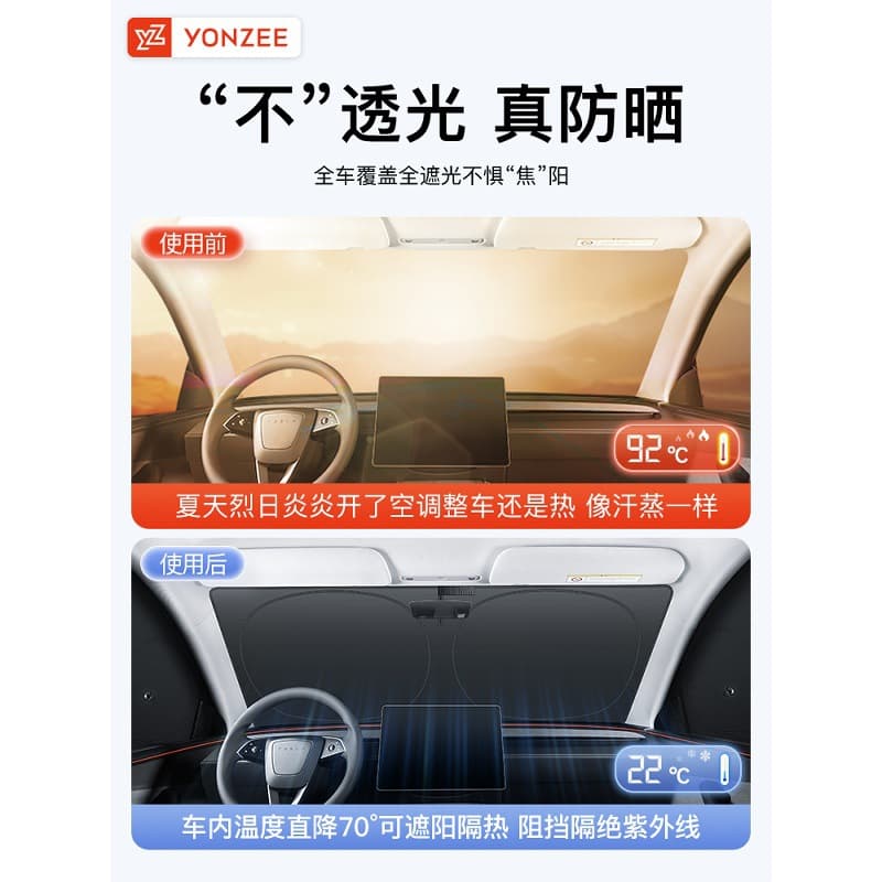 YZ Fit for Tesla Sunshade Model Y Refreshed Version 3 Camping Privacy Car Side Windows Front and Rear Rows