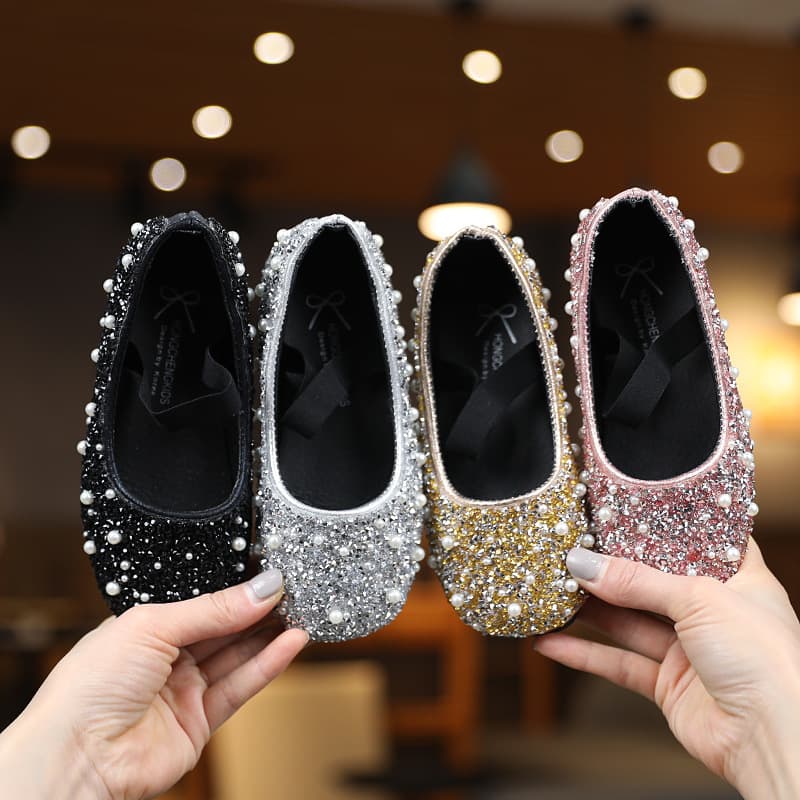 Children's Leather Shoes 2023 Spring New Girls Princess Shoes Fashion Square Toe Single Shoes Bow Girl's Shoes Cross Border