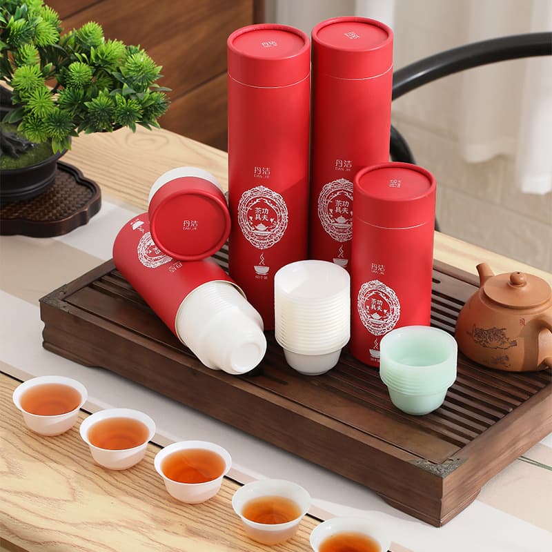 Disposable teacups for guests, thickened, high-temperature resistant, eco-friendly, no-wash cups, small cups for Kung Fu tea.