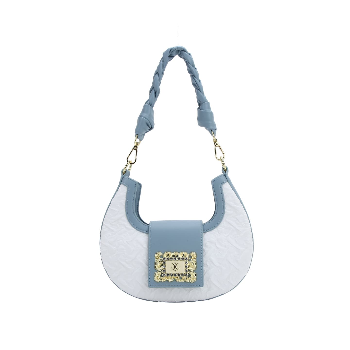 Drop Shipping Niche Contrast Color Crescent Baguette Bag 2025 New Premium Pleated Underarm Bag Wholesale
