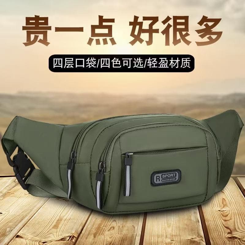 2025 Cross-border New Men's Waist Pack with Phone Pocket, Multi-functional Sports Belt Bag, Wear-resistant Water-resistant Sling Bag