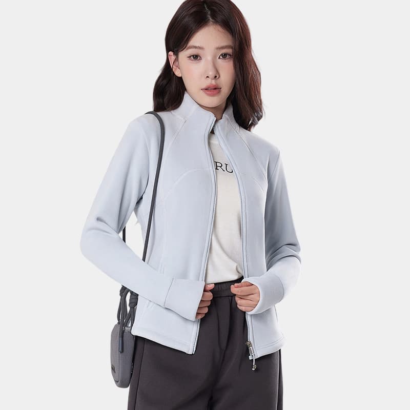 Women's high-end fleece jacket, petite style, slim fit, suitable for layering or wearing on its own, sweatshirt top