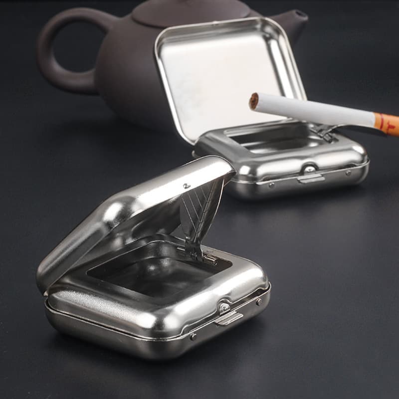 Pocket ashtray stainless steel mini small ashtray car Japanese portable ashtray portable small ashtray