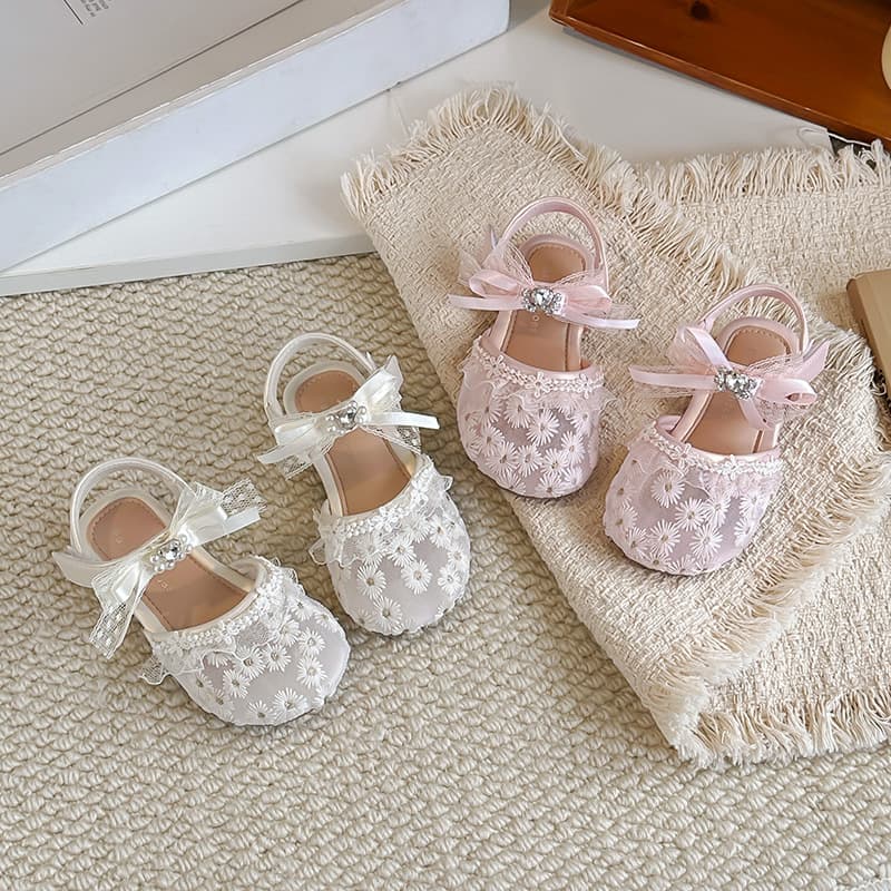 Girls' Pearl Sandals Summer New Children's Cloth Shoes Board Shoes Baby Hanfu Shoes Little Girl Big Kid Dance Shoes