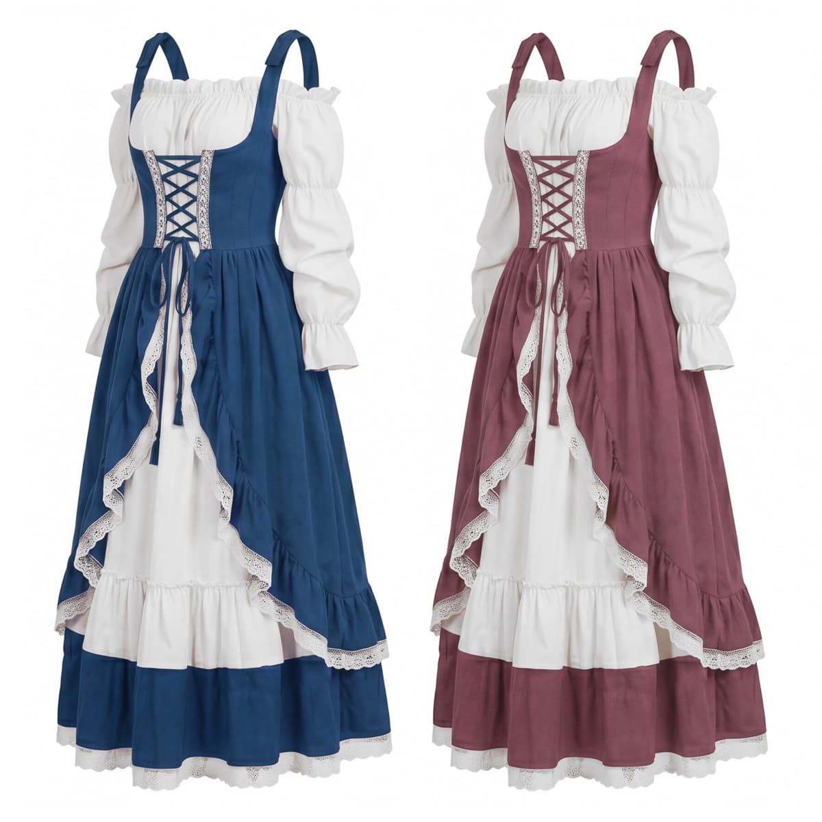 Medieval European Retro Palace Dress Victorian Princess Corseted Performance Costume Halloween Performance Costume
