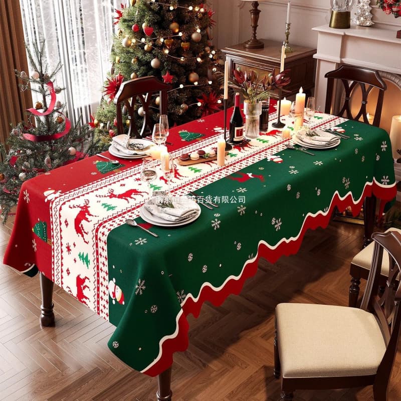Christmas tablecloth red plaid table runner festive table decoration for Thanksgiving theme party
