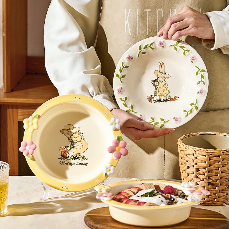 Modern Housewife Hera Rabbit Pretty Dishes Bowls Home Use Ritualistic Breakfast Fruit Bowl Yogurt Bowl