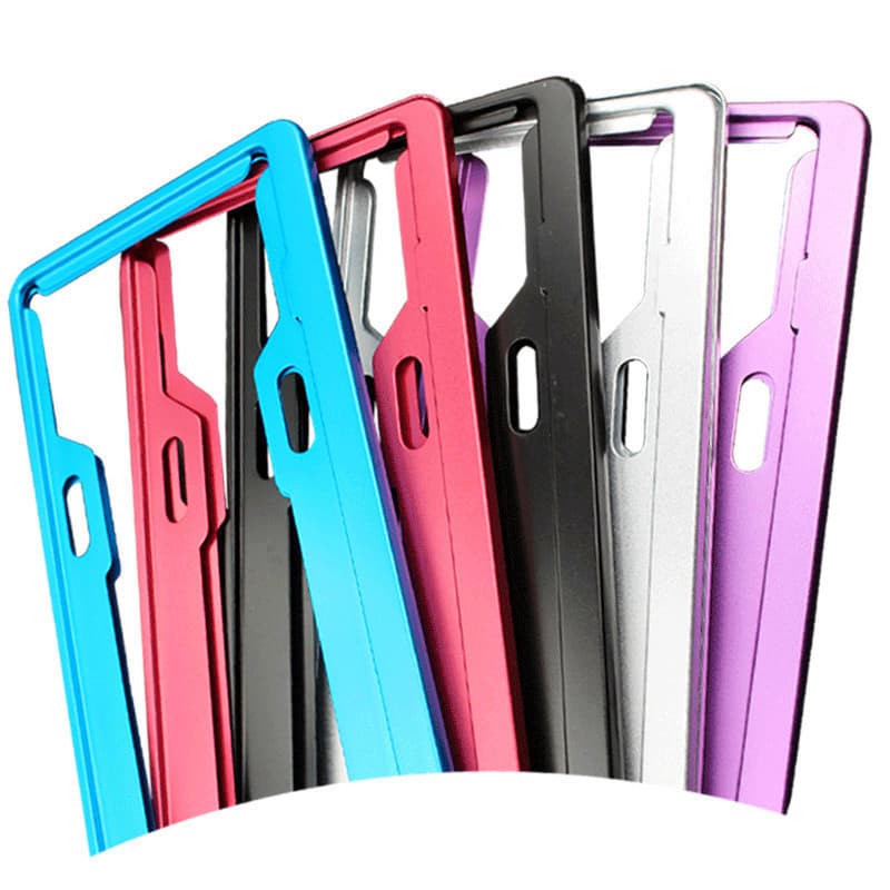 New Traffic Regulation Aluminum Alloy License Plate Frame Car Stainless Steel License Plate Bracket Modified Frame License Plate Border Anti-Theft Cover Universal