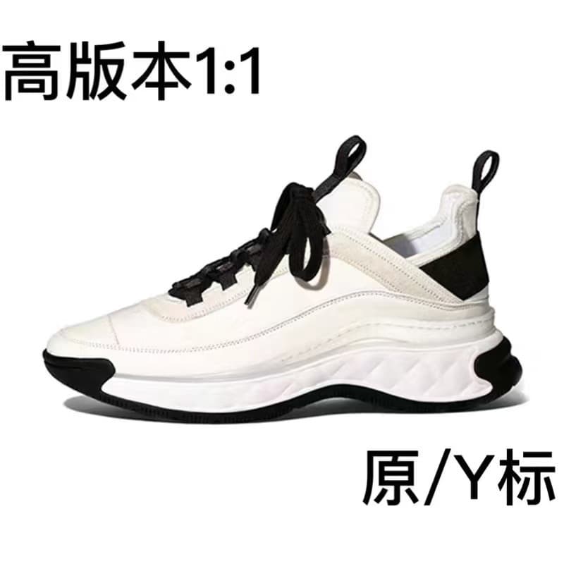 Chanel-style White Sneakers for Women, Cross-border Thick Sole Versatile Casual Dad Shoes, Genuine Leather Height-increasing Bare Shoes