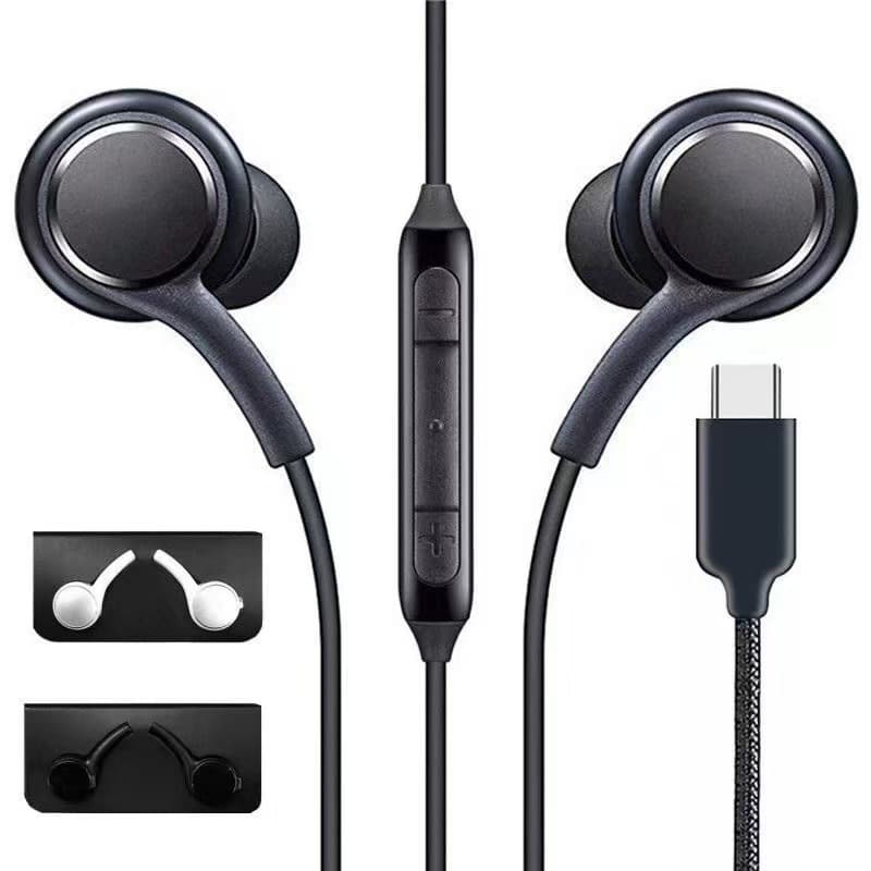 Compatible with Note10 Type-C Digital Audio Decoding S20 Copper Ring Wired Remote Bass Earphone with Mic AKG