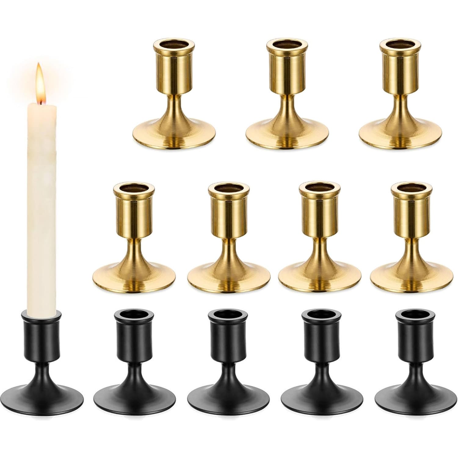 Cross-border Small Candle Holder Black Gold Ornaments European Style Romantic Dining Table Arrangement Christmas Modern Internet Celebrity Photography Props