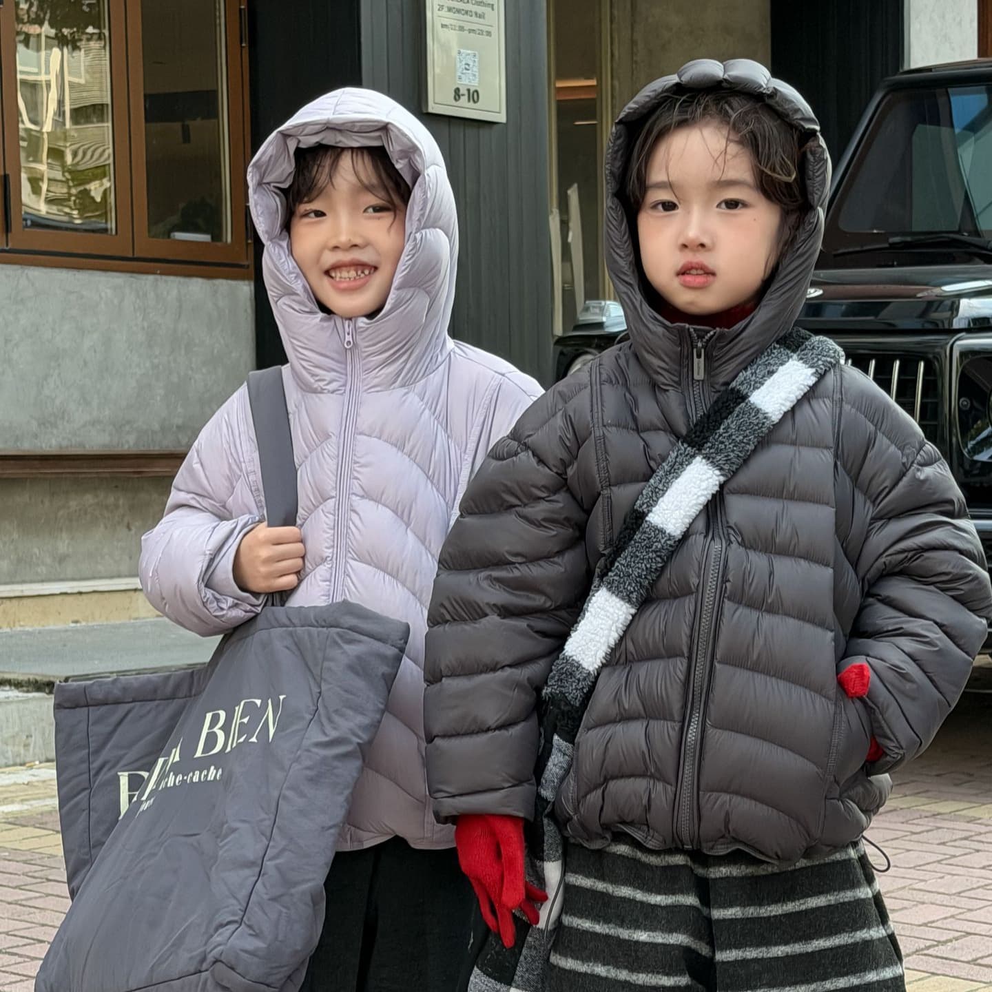 Cheese Home Children's Clothing Boys' Down Jacket 2025 Winter Korean Style Hooded Rib Jacket 90% White Duck Down Warm and Trendy