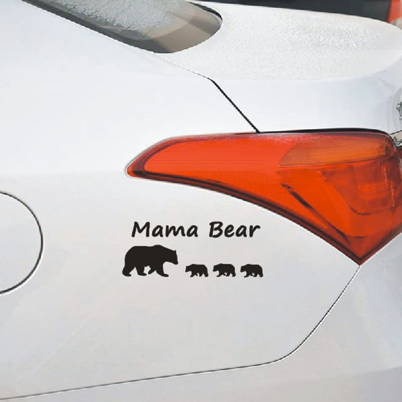 Cross-border Car Sticker Mama Bear Reflective Car Decal Body Window Creative Scratch Decal