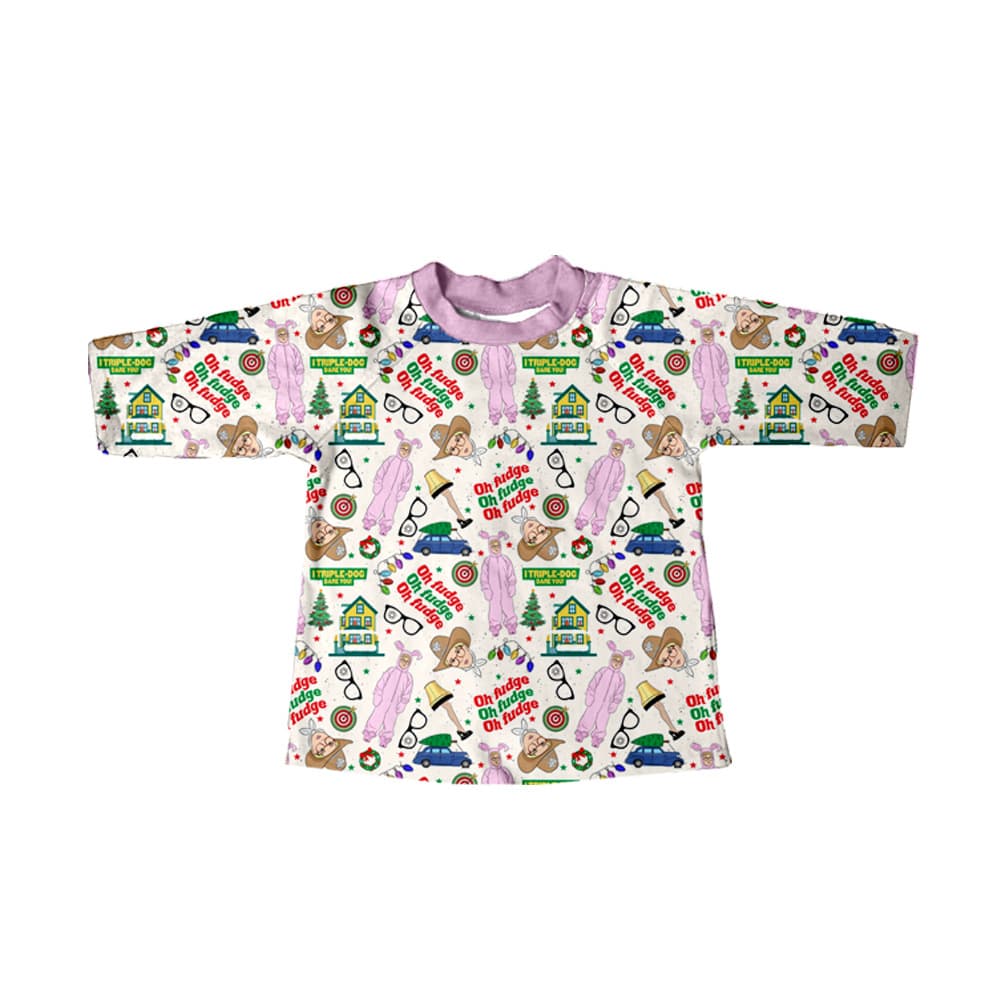 Cross-border wholesale custom boy's cute comfortable long-sleeve print top with stand-up collar design
