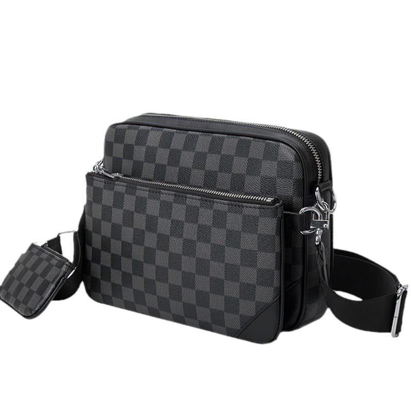 European and American Fashion Men's Crossbody Bag 2025 New Style Shoulder Bag Three-Piece Set Mahjong Bag Monogram Small Square Bag Trendy