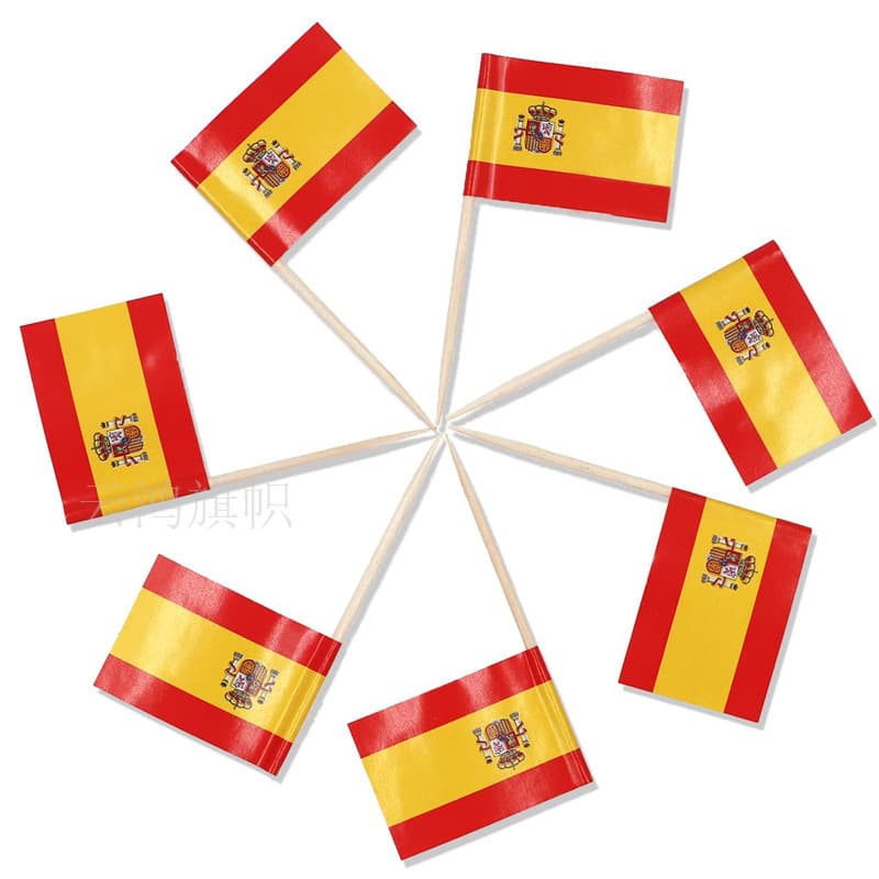 Spain Flag Toothpick Flag National Flag Toothpick Flag Spanish Toothpick Flag Cross-Border Amazon Supply In Stock