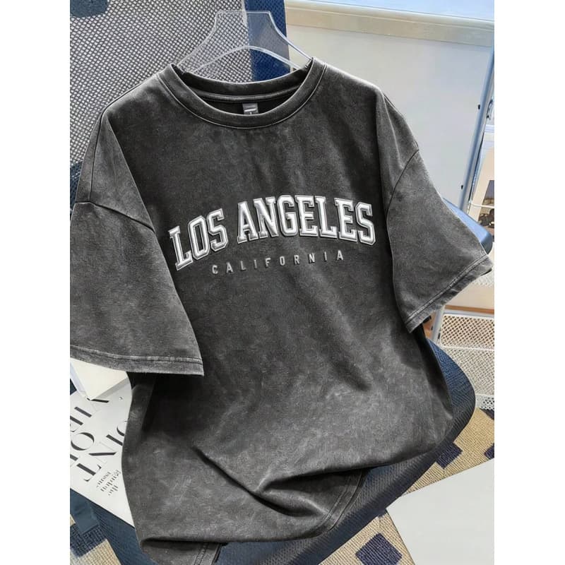 Cross-border Cotton T-shirt Manfinity Joysei Men's Casual 3D Silver Letter European Size
