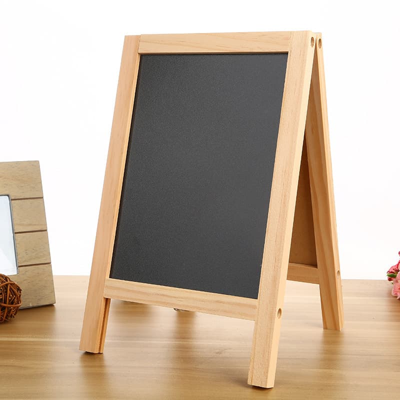 Double-Sided A-Type Easel Wooden Writing Board Small Blackboard Children's Drawing Board Pure Wooden Magnetic Writing Board Message
