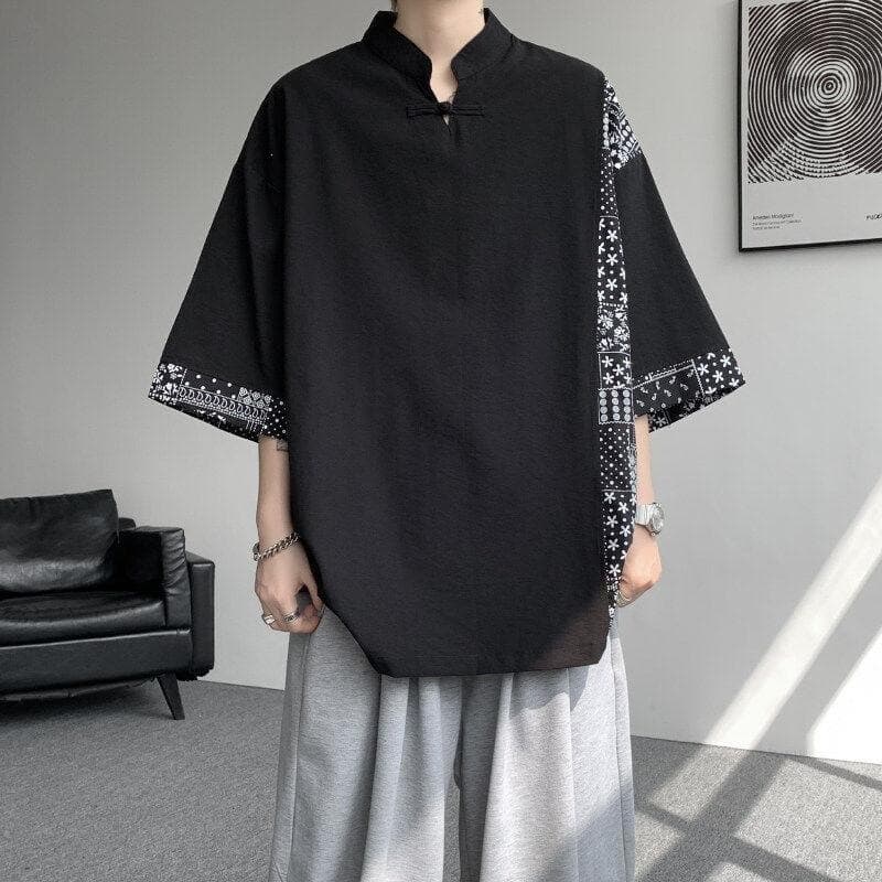 New Chinese-Style National Trend Design Retro Short-Sleeve T-Shirt for Men, 2026 Summer Youth Half-Sleeve Loose Top