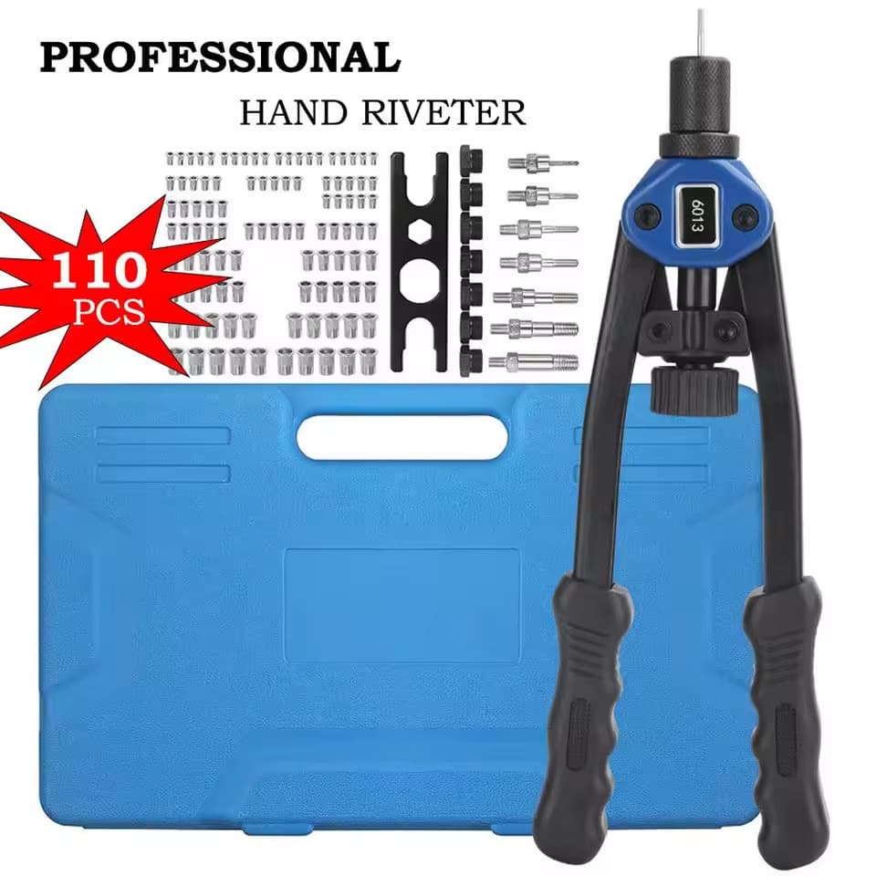 110pc Manual Rivet Gun/Rivet Machine Nut Tool, M3-M8 Thread Nut Rivet Machine, Rivet Kit