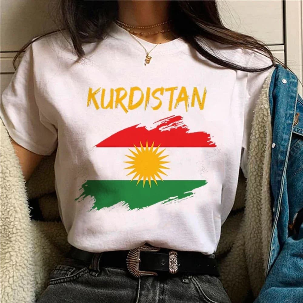 Women's Heart Flag Pattern Round Neck Printed Short Sleeve T-Shirt Top for European and American Cross-border Trade
