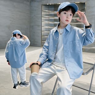 Kids Shirt Boys Summer Baby New Thin Long Sleeve Loose Shirt Casual Style Big Kids