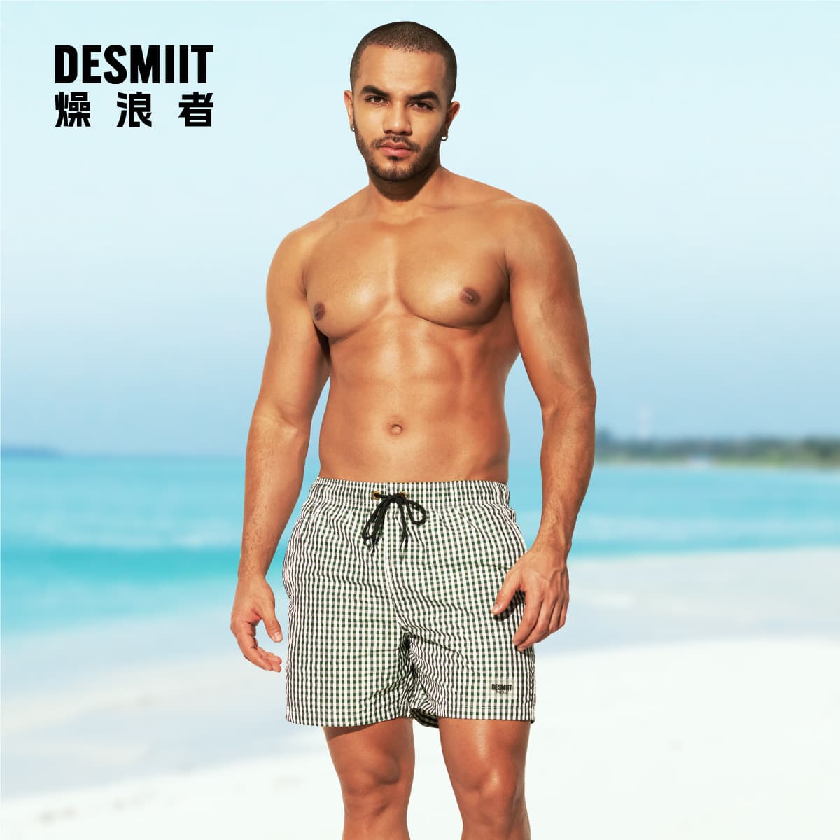 Cross-border 2025 New Arrival desmiit Quick-Dry Beach Shorts for Men Summer Swim Trunks B3567