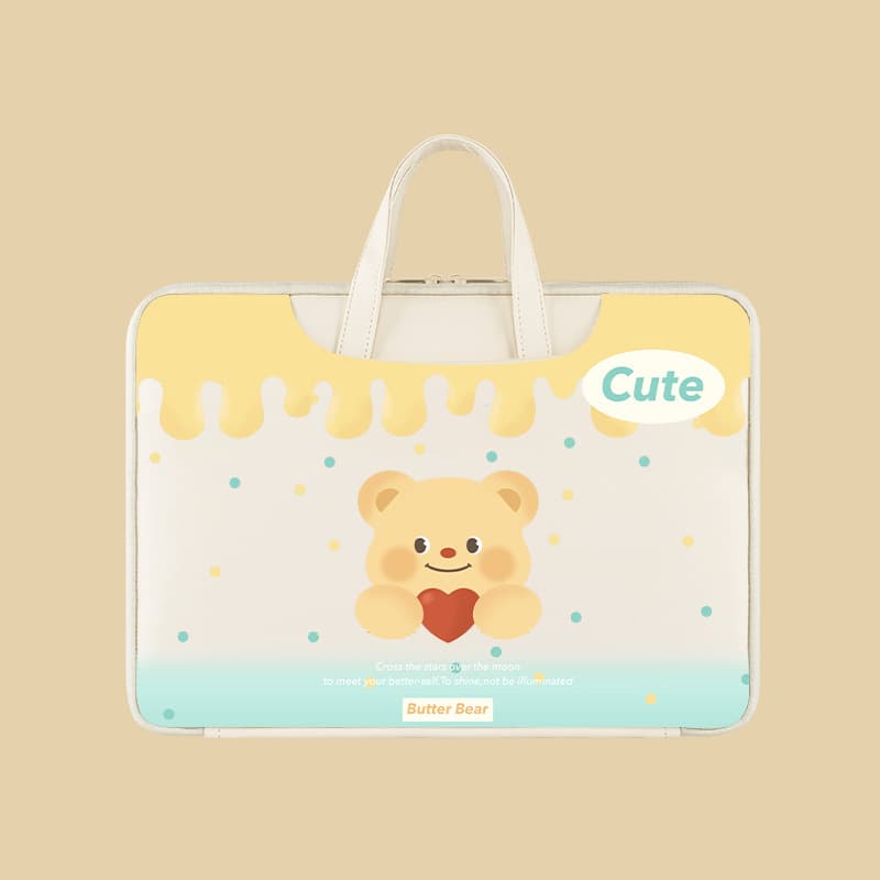 Waterproof Cartoon Colorful Apple Dell Notebook Computer Handbag PU Cute Korean Fashion 13.3 Inch 14 Inch Laptop Tote Bag