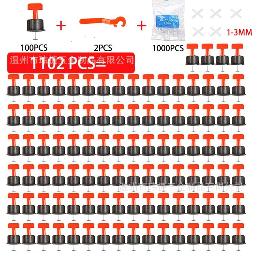 Cross-border 1102pcs/bag tile leveling tool T-type adjuster with cross spacers for floor and wall tile positioning
