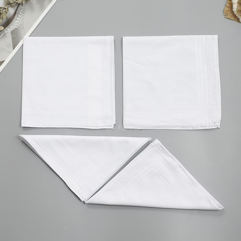 40cm pure cotton white satin handkerchief, available now. Amazon all-white square handkerchief/shoulder. DIY customizable with logo printing.