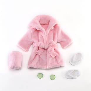 New Bathrobe Photography Set Children's Flannel Autumn and Winter Bathrobe Baby Homewear Photo Pajama Slipper Set