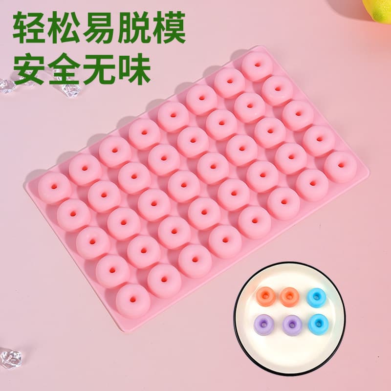 Wholesale thickened 40-cavity silicone donut molds for chocolates, cookies, baking, cakes, rice flour, and cross-border dropshipping.