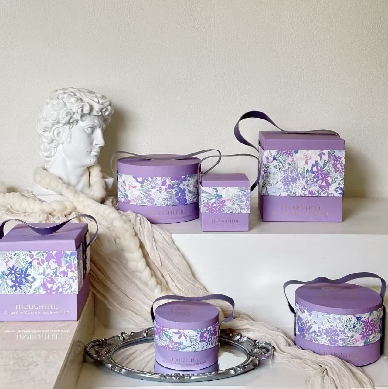New Style Companion Gift Handle Gift Box Birthday Gift Box Premium Literary Style Gift Box Wedding Bridesmaid Candy Packaging Box