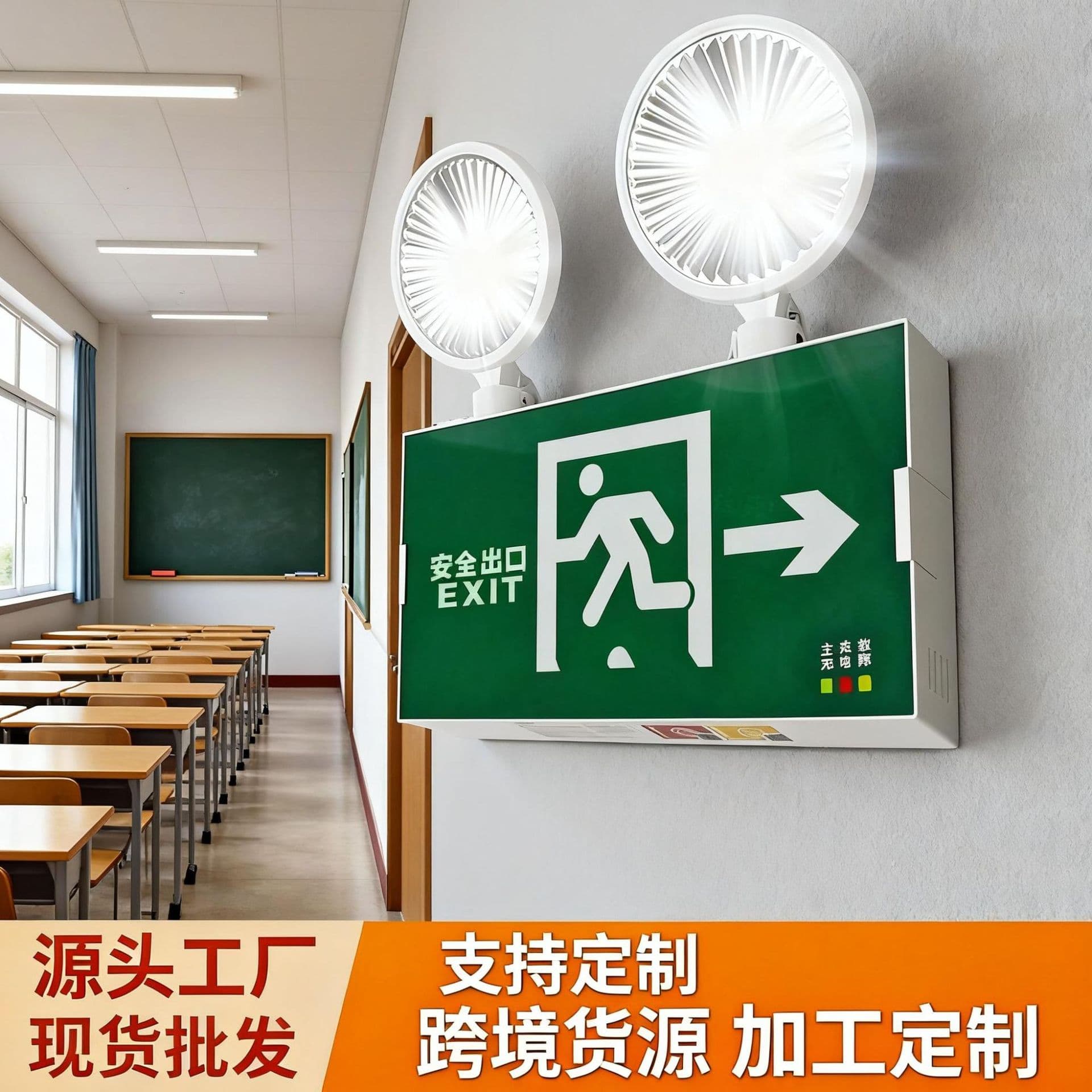 Fire Emergency Light 2-in-1 Multifunctional New National Standard LED Evacuation Sign Safety Exit Emergency Light Wholesale