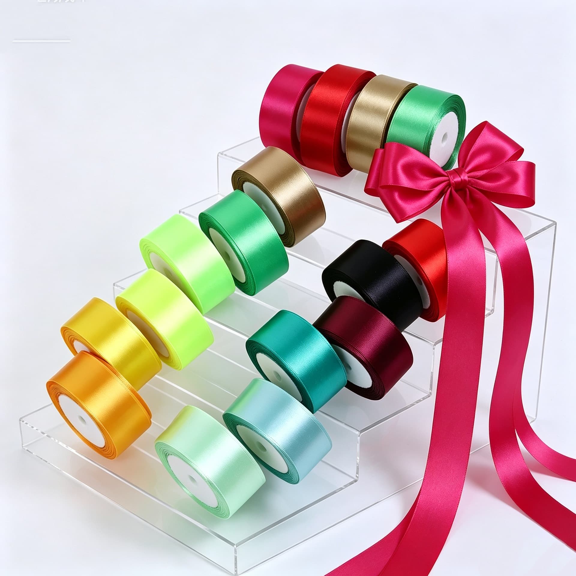Manufacturer supplies 4 cm polyester webbing wedding chair back ribbon ribbon bouquet flower material packaging ribbon wholesale