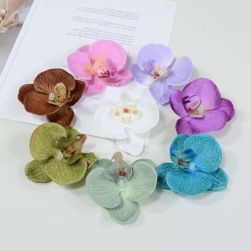 Phalaenopsis Artificial Flowers for Wedding Scene Decoration Wholesale DIY Gift Decor Fake Flowers Artificial Flower Heads