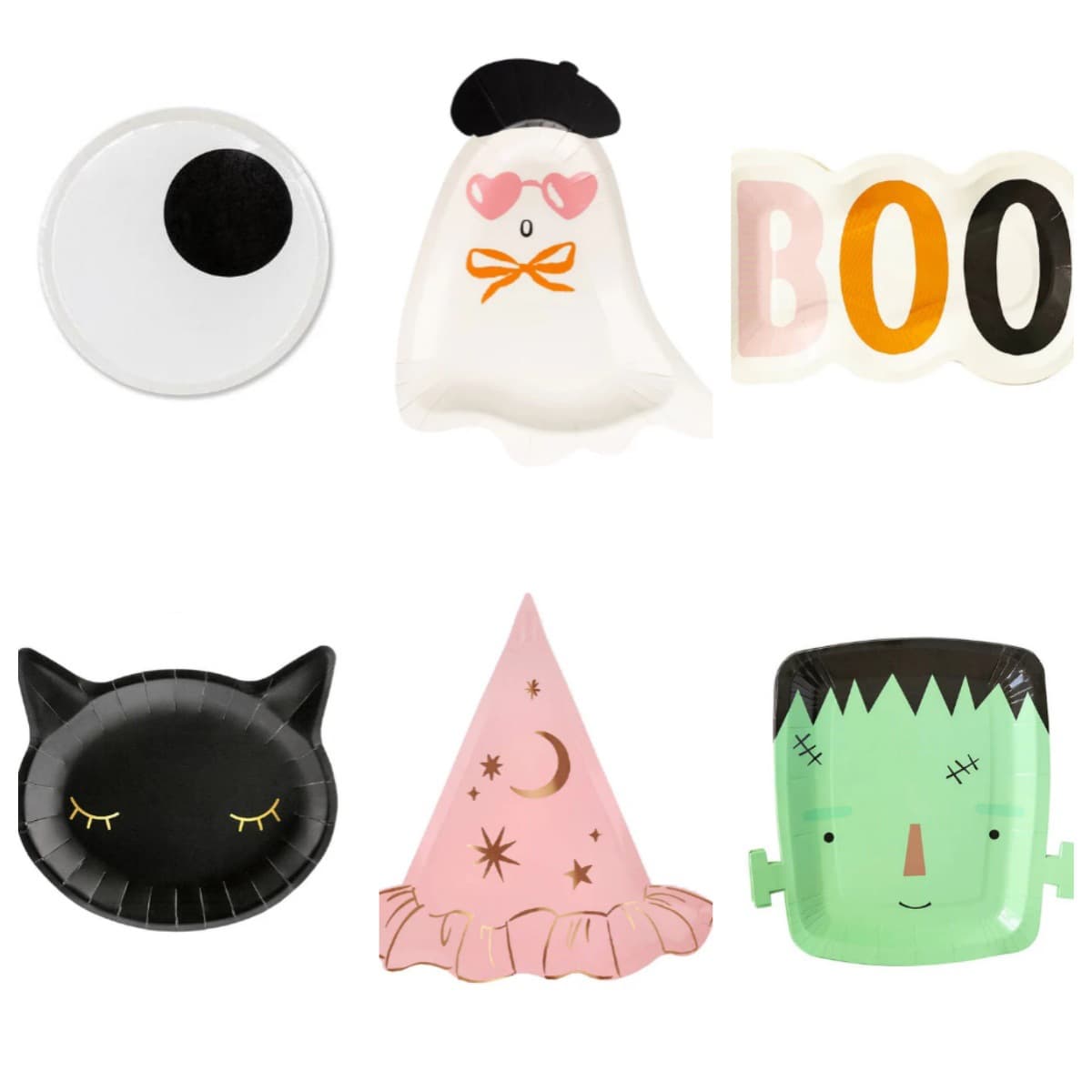 Cross-border Halloween Ghost Black Cat Shaped Paper Plates Birthday Party Decorations Disposable Tableware Scene Setting Dinner Plates