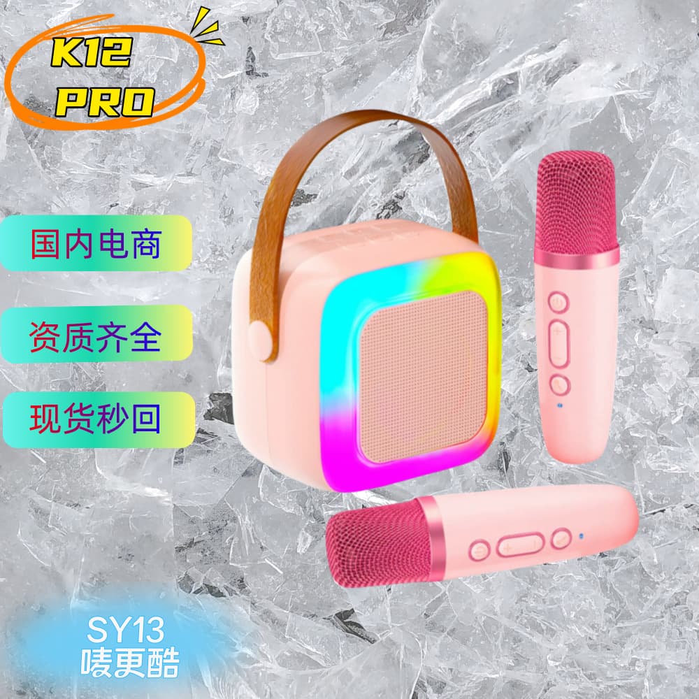 Wireless Bluetooth Microphone Speaker All-in-One for KTV, Home, Kids, and Family Singing, Mini Portable Karaoke Speaker Set