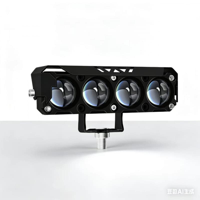 Cross-border Car Motorcycle LED External Headlight Small Cannon Dual-Color Three-Eye High/Low Beam Electric Vehicle