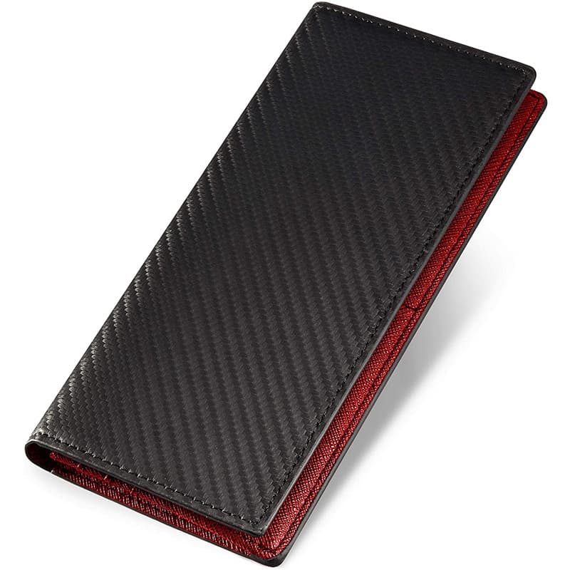 Factory Direct New Japanese Carbon Fiber Cowhide Suit Clip Men's Leather Long Large Capacity RFID Wallet