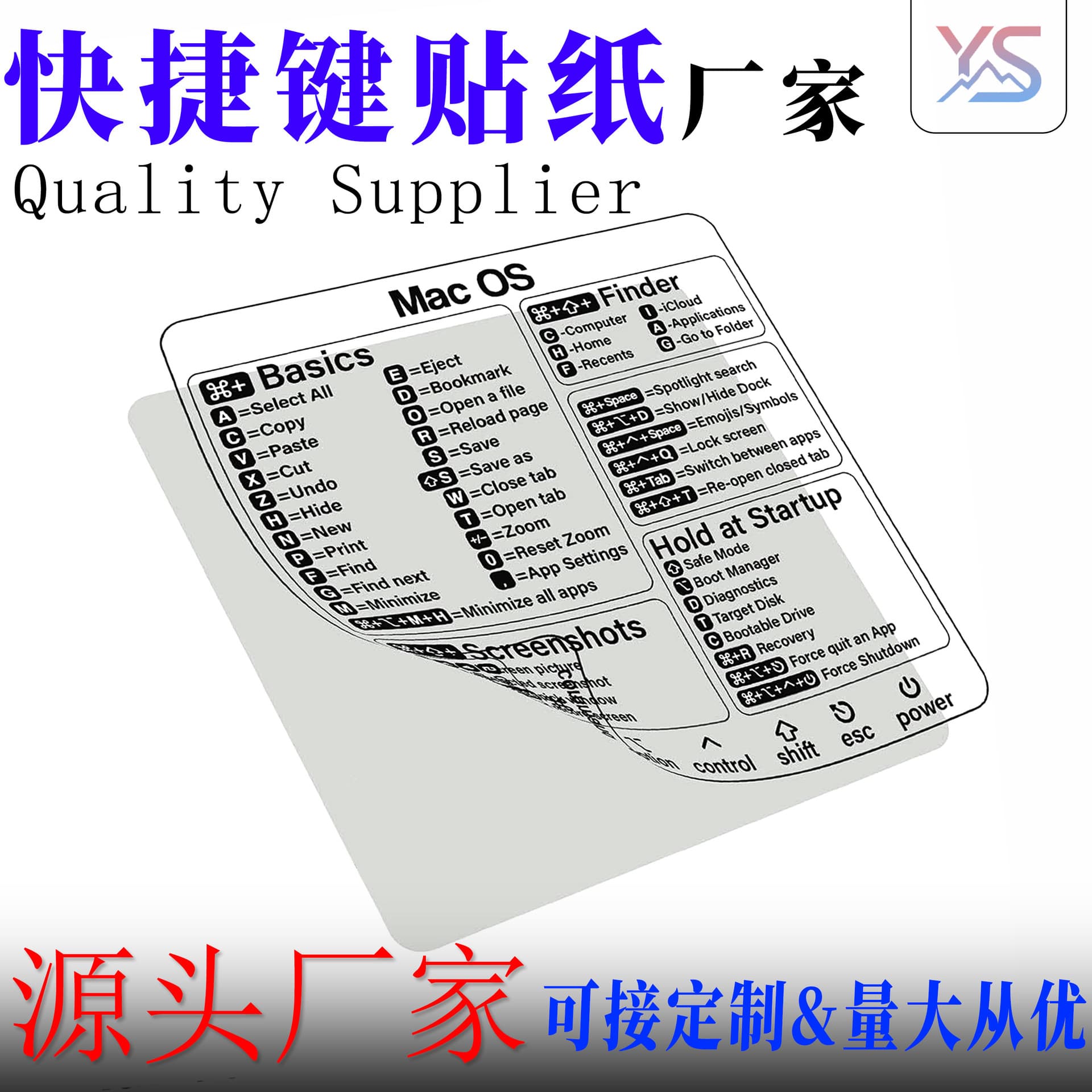 Laptop Keyboard Shortcut Sticker MacBook Tips Transparent Windows/Word Shortcut Label Manufacturer