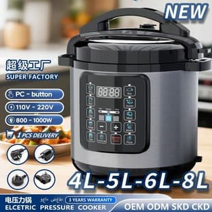 Best-selling in Europe and America 4-8L High-Power Electric Pressure Cooker Drop Shipping Large Capacity Cross-Border Smart Multi-Functional