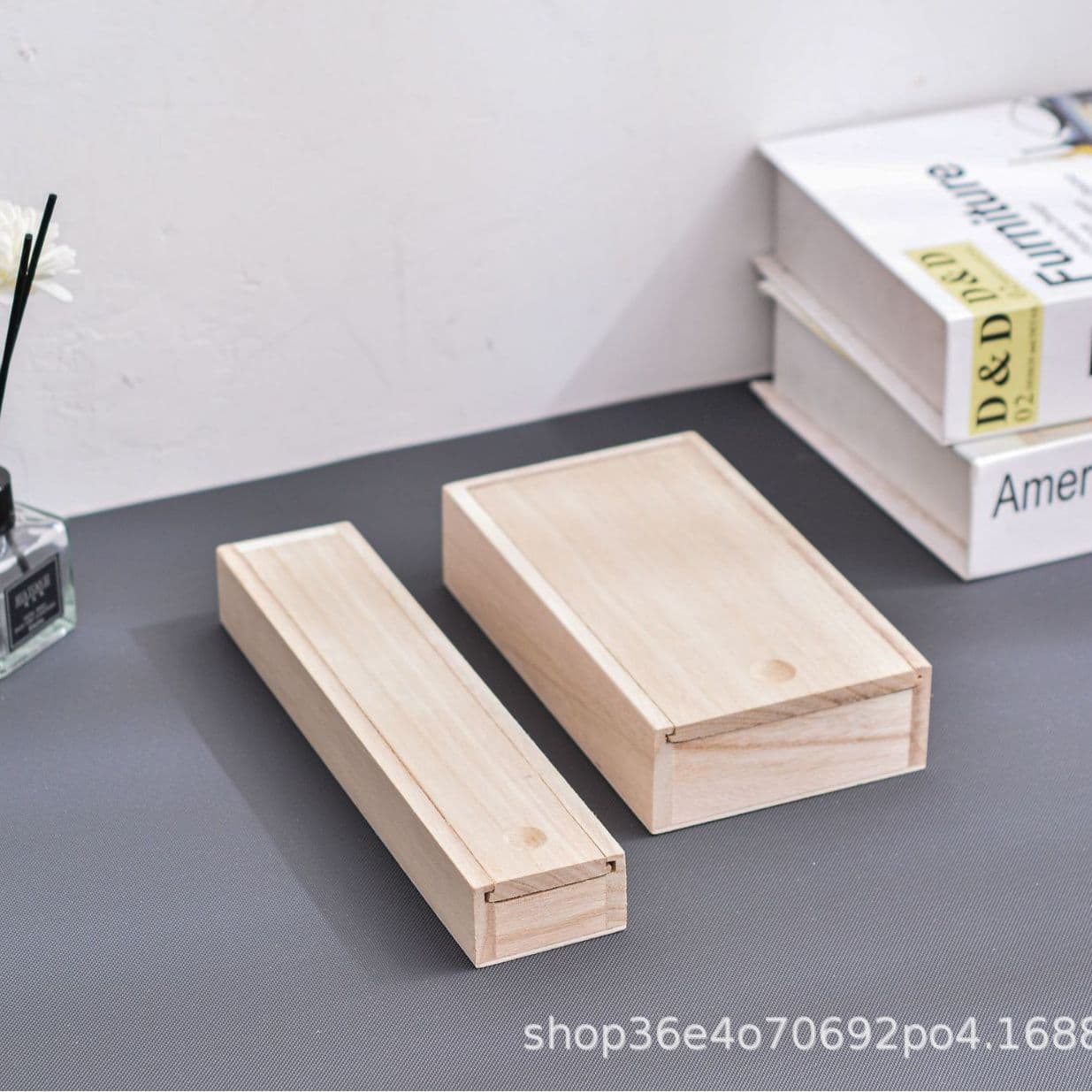 Modern Minimalist Desktop Wooden Storage Box, Multi-purpose Pull-out Wooden Drawer Storage Container