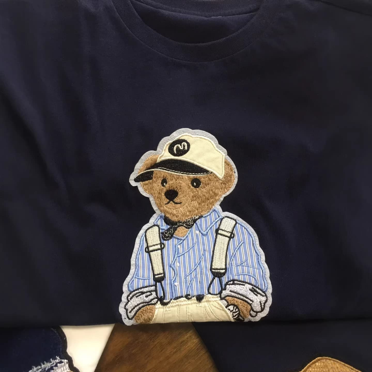 Cross-Border 2026 Raffia Print Bear T-Shirt for Women, Loose Short-Sleeve Versatile Couple Style Summer Fashion Print