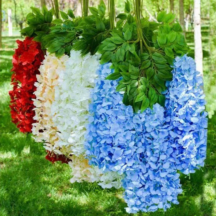 Wisteria Violet Bean Flower Garland Decorative Vine Plant Plastic Silk Flower Ceiling Hanging Wedding Artificial Flower Vine Floral
