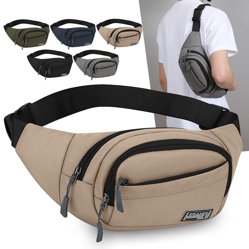Waist bag new men's shoulder bag large capacity wear-resistant casual versatile crossbody bag water-repellent portable cycling chest bag