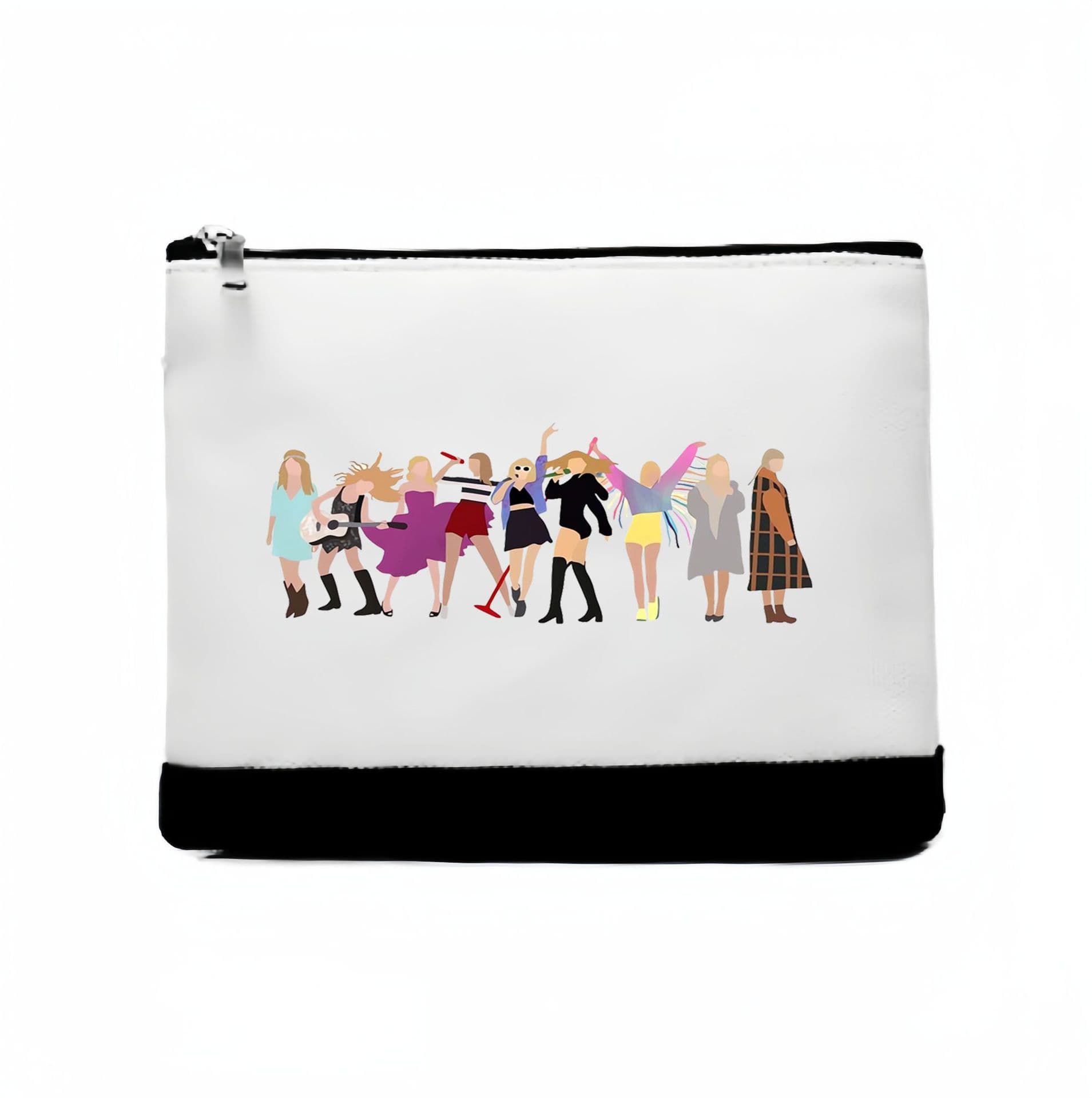 Customize LOGO Heat Sublimation Ladies Makeup Bag Storage Pouch Zipper Canvas Tote Bag Urban Minimalist Style Landscape Pattern