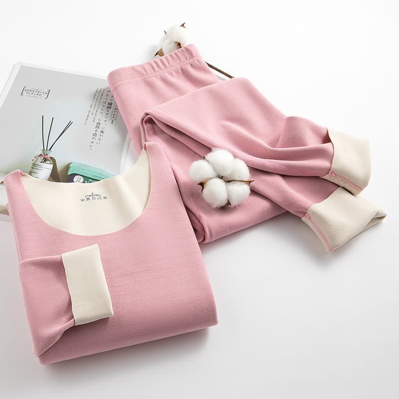 AB Side Women's Thermal Underwear Set, Double-Sided Brushed Skin-Friendly Comfortable Seamless Fleece Base Layer, Factory Direct