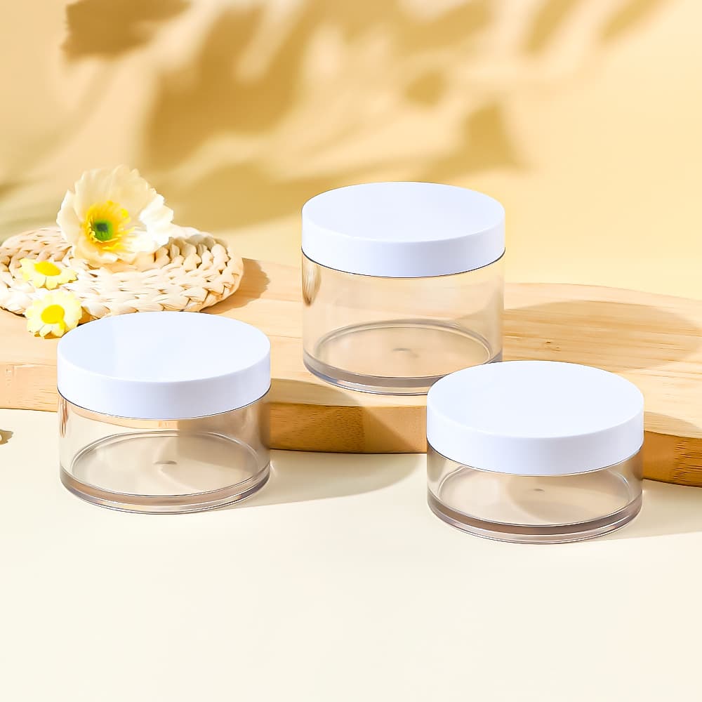 pet plastic bottle round transparent 100/150/200ml skin care product packaging jar 250g empty makeup remover jar