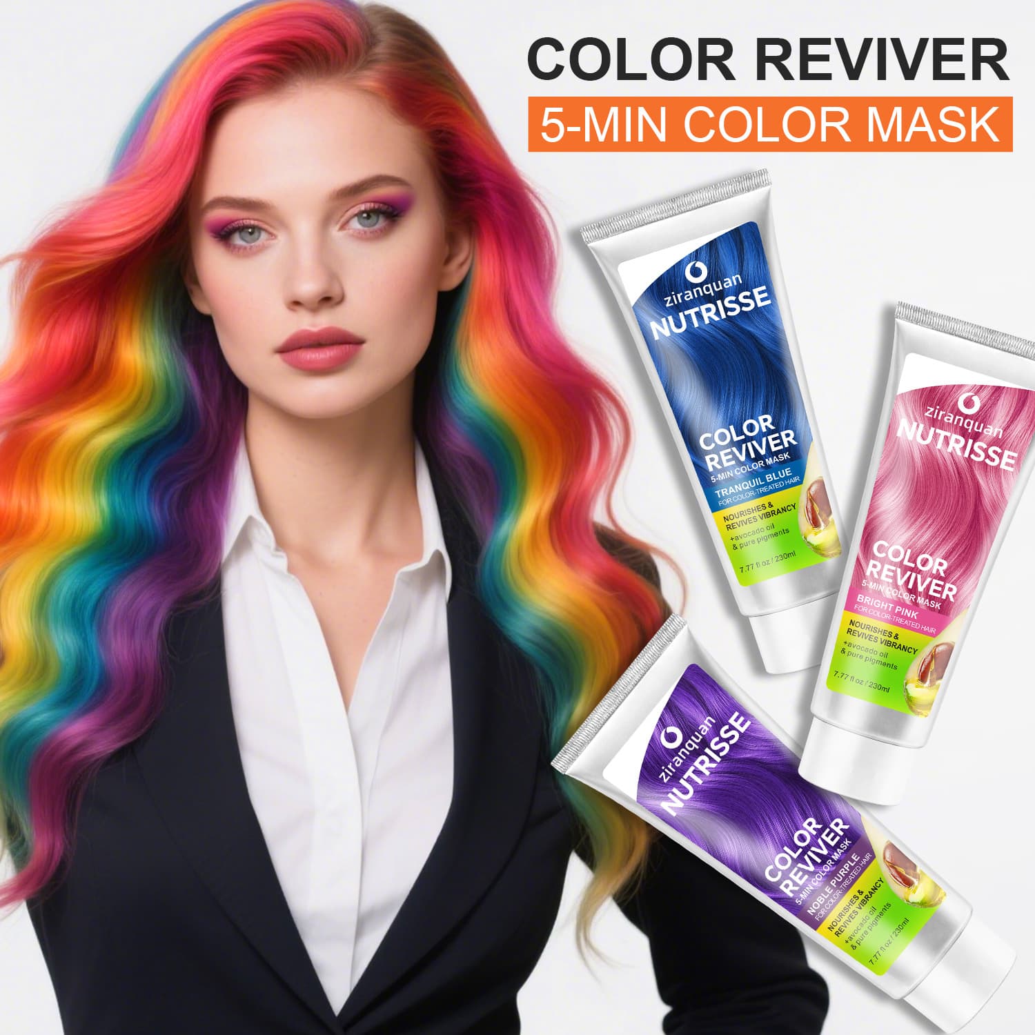 230ML English Cross-border Hot-selling Color Fixing Conditioner Plant-based Color Hair Mask Anti-fading Fast Color Refreshing